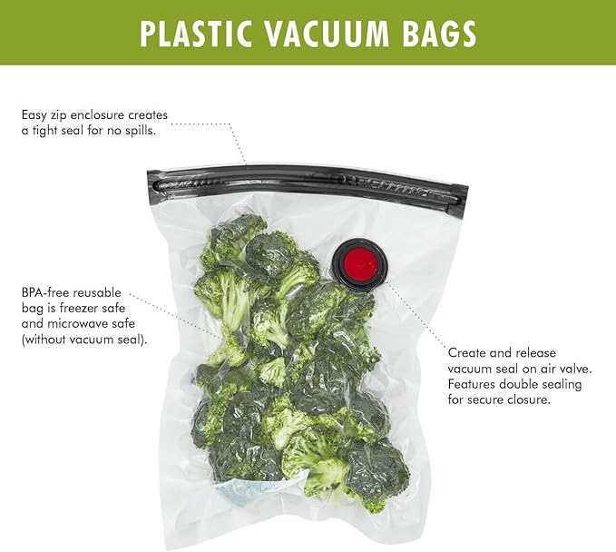 ZWILLING Fresh & Save 20-Piece Vacuum Sealer Bags, Sous Vide Bags - Assorted Sizes