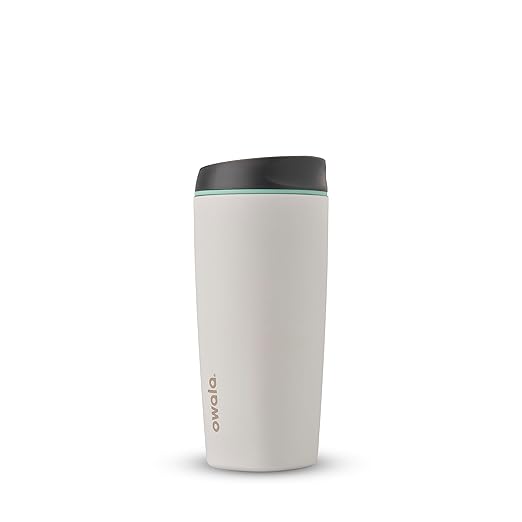 Owala SmoothSip Insulated Stainless Steel Coffee Tumbler, Reusable Iced Cup, Hot Coffee Travel Mug, BPA Free 20 oz, Gray (Cloudscape) (Pack of 8)