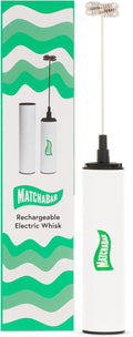 MatchaBar Electric Milk Frother Hand Blender - Stainless Steel Electric Matcha Whisk, Handheld Drink Mixer for Coffee, Greens & Protein - Easy to Clean USB Rechargeable High-Speed Immersion Blender