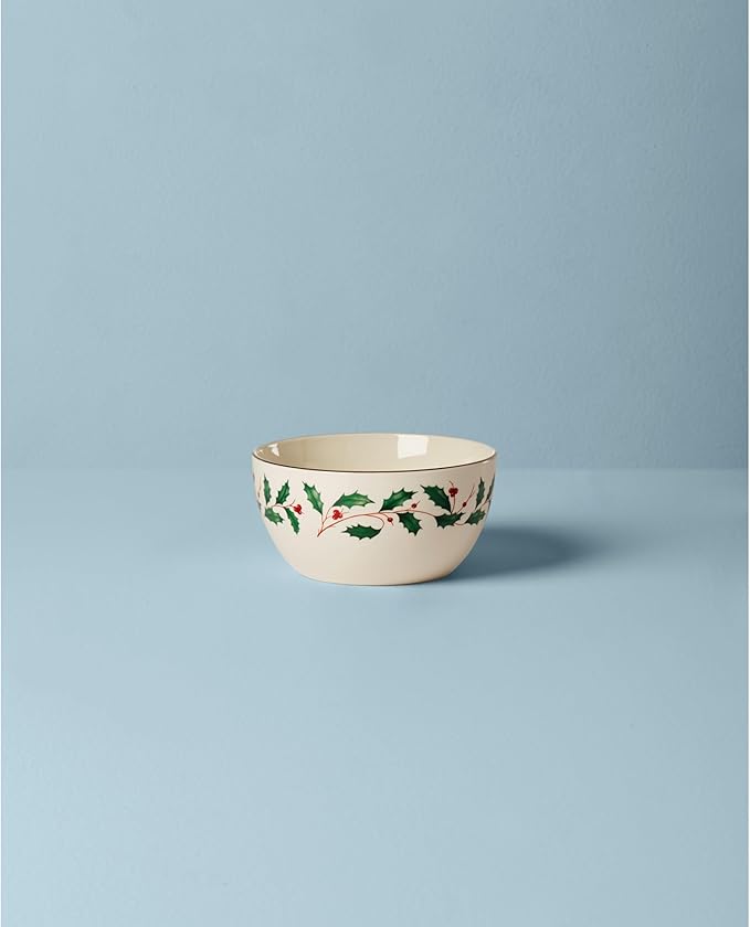 Lenox Serveware, Holiday Small Bowl, Service for 1, 14 Oz Made From Porcelain for Christmas Hosting, Christmas Decor, Dishwasher Safe, Soup and Salad Bowl (Multicolor, 2.5 Inch Height, 1 Piece)