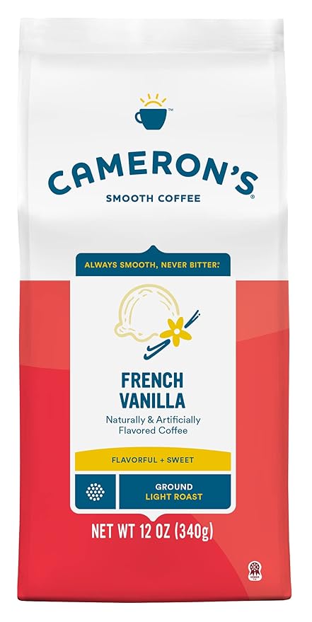 Cameron's Coffee Roasted Ground Coffee Bag, Flavored, French Vanilla, 12 Ounce (Packaging may vary)