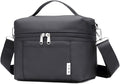 NOL Natural Organic Lifestyle Small Insulated Lunch Bags for Women Cooler Bag Lightweight Nylon Waterproof Lunch Box For Work（Small，Black）