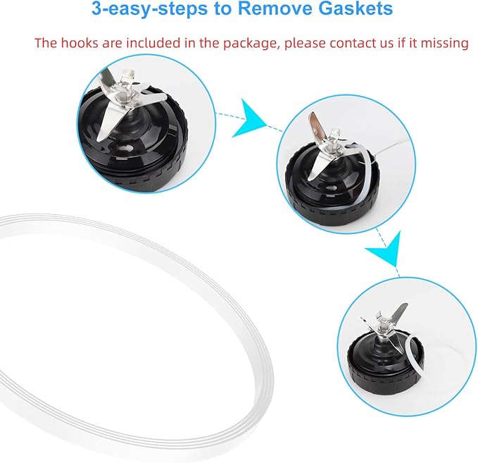 5 Pack Rubber Gaskets Replacement Seal White O-Ring for Nutri Ninja Pro Blender Blade Replacement for Ninja BL660 1100w BL770 1500w BL663 BL740 BL773CO BL780 BL780CO (3.22 inch Gaskets)
