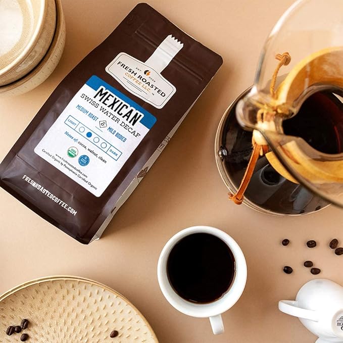 Fresh Roasted Coffee, Organic Mexican Water-Processed Decaf | USDA Organic, 100% Single Origin, Kosher | Medium Roast 2 lb (32 oz) Whole Bean