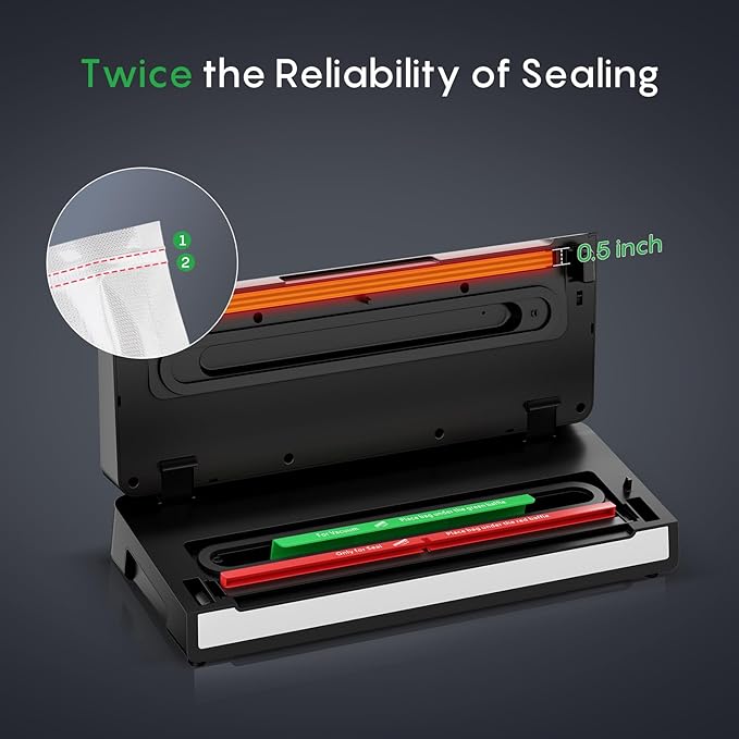 FRESKO Vacuum Sealer Machine with Automatic Bag Detection, Mason Jar Vacuum Accessory Set, Double Heat Seal, Easy to Use, Starter Kits