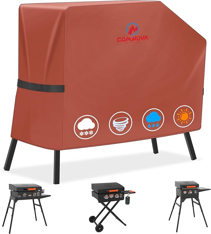 Comnova Griddle Cover for Blackstone 22 Inch 17 Inch Griddle with Hood and Stand - 600D Flat Top Grill Cover for Blackstone 22" 17" Griddle on Stand and 22" Adventure Ready, Waterproof & Heavy Duty