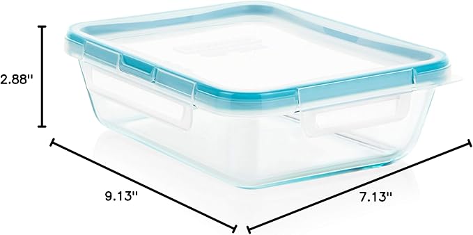 Snapware Snapware 6cup total solution rectangle food storage container glass, 9.3 Ounce (1112403)