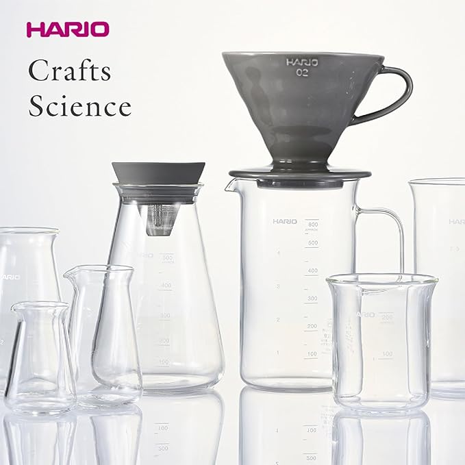 HARIO BVD-3012-GR Beaker Server & Dripper Set, Practical Capacity: 20.3 fl oz (600 ml), For 1-4 Cups, Made in Japan, Gray