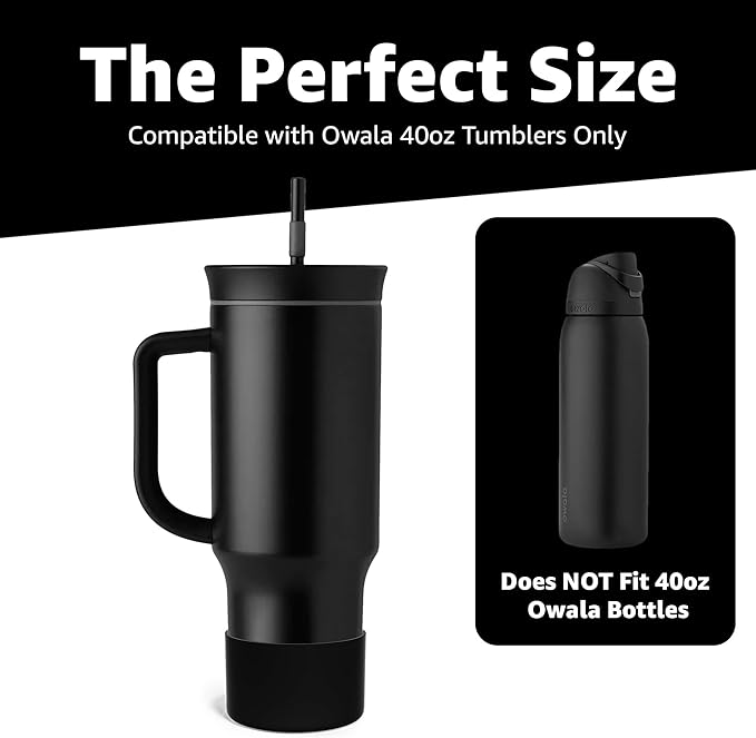 Jmoe USA Silicone Sleeve for Owala 40oz Tumbler | Fits Handle Tumbler Only | Anti-Slip Boot | Protects Against Dents & Scratches | Protector for Bottom of Cup | Made of Durable BPA Free Silicone