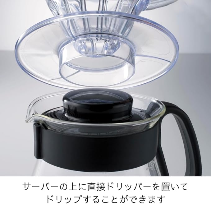 Hario V60 Glass Range Coffee Server, 360ml, Black