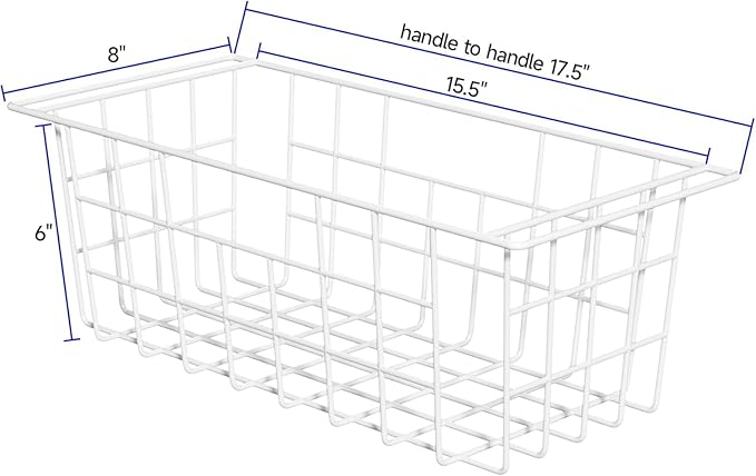 SANNO 17.5in Chest Freezer Basket,Freezer Organizer Bins, Sturdy Metal Wire Freezer Organizer for Home Kitchen