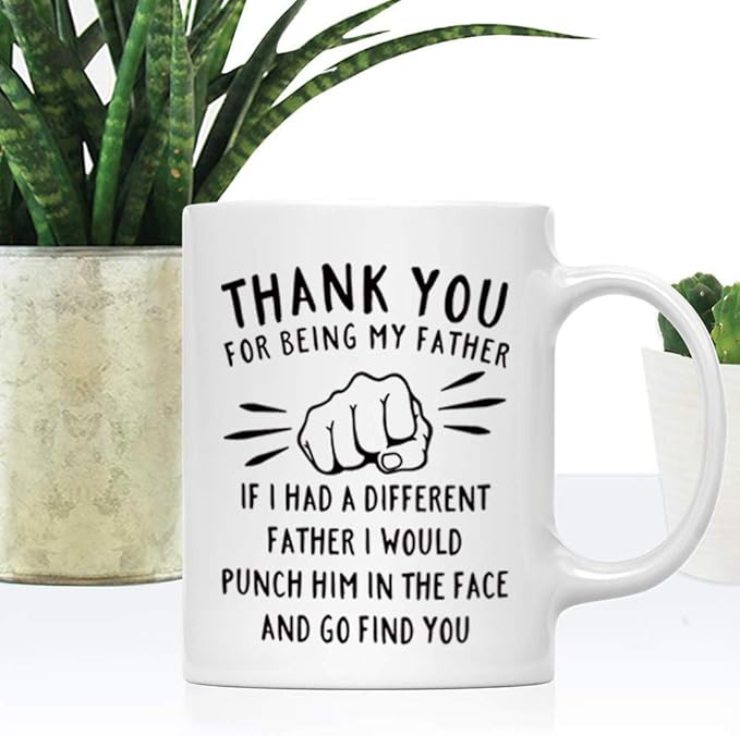 DQG CVT Best Dad Mug - Thank You for Being My Father Funny Coffee Mug - Fathers Day For Dad Husband - Unique Birthday Christmas Ideas For Him From Daughter, Son, Wife - Novelty Cup 11oz