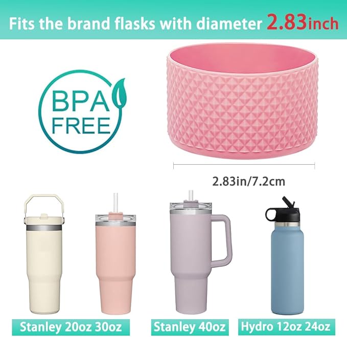 WK IEASON 2 Pcs Tumbler Bottom Protector Boot for Stanley Quencher Adventure 40oz & Stanley IceFlow 20oz 30oz, Stealth Landing-2.83inch Bottom Diameter