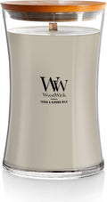 WoodWick Tonka & Almond Milk Gifts for Women and Men, 21.5 oz Large Hourglass Candle with Crackling Wick