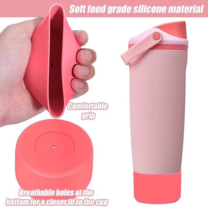 Mity rain 2PCS Protective Silicone Boots for Owala 30oz & 40oz FreeSip Sway Bottles & Tumblers - Accessories for owala, Enhances Stability & Prevents Scratches (Raspberry)