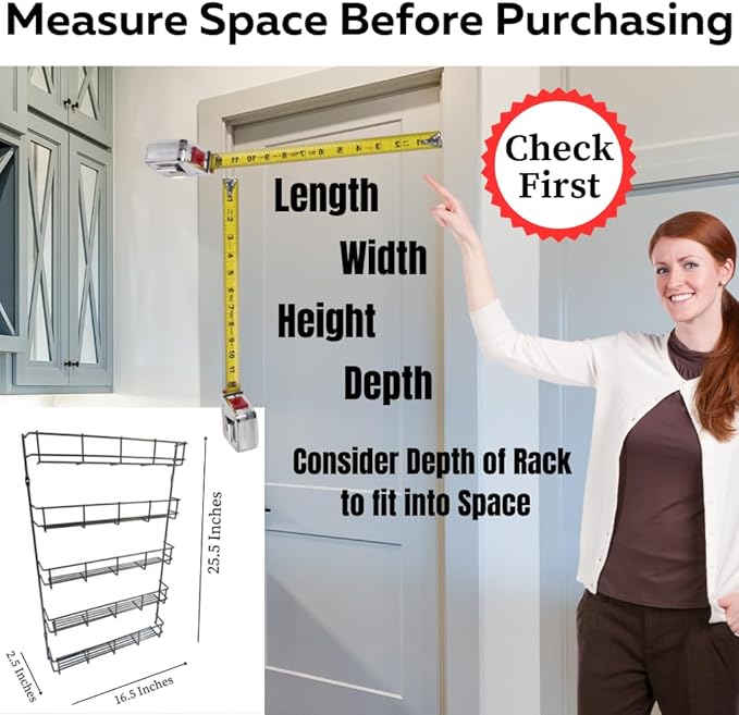 Evelots 5-Tier 40-Jar Hanging Organizer/Wall-Door Mount/Pantry Door Organizer/Large Organizer for Cabinet Door