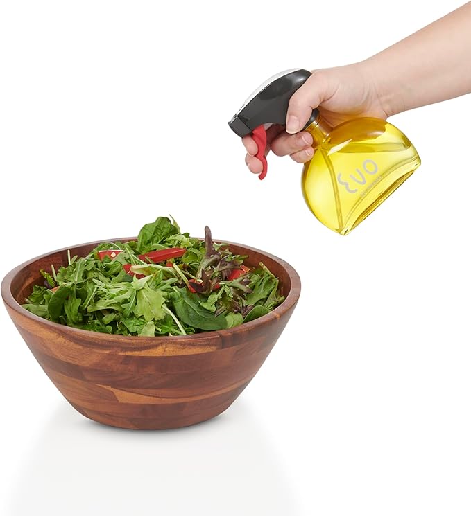 Evo Oil Sprayer Glass, Non-Aerosol for Olive, Cooking Oils, and Vinegars, Yellow, 6-Ounce Capacity