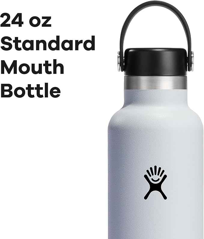 Hydro Flask Water Bottle - Insulated Stainless Steel - Non Spill, Leakproof in 24 Oz White