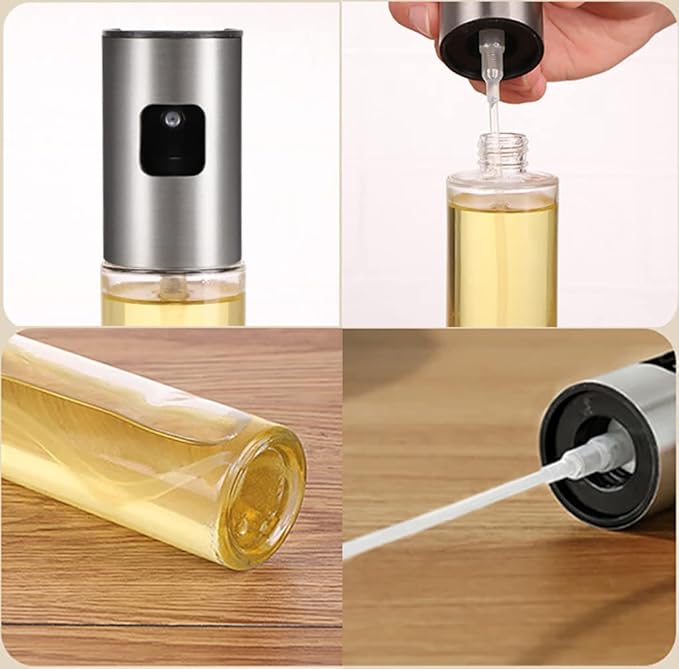 Olive Oil Sprayer for Cooking Oil Spritzer Mister for Air Fryer Canola Vinegar Vegetable Oil Portable Mini Bottle Kitchen Gadgets for BBQ/Pan/Salads/Baking (2 Pack)