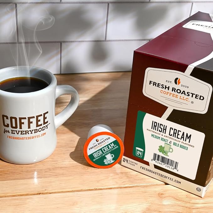 Fresh Roasted Coffee, Jamaican Me Crazy, Flavored Coffee Pods, 24 Count