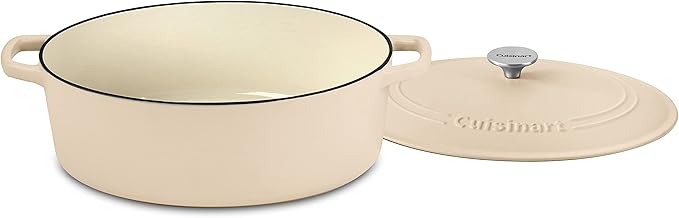Cuisinart Chef's Classic Enameled Cast Iron Oval Covered Casserole (Tan, 7- Quart)