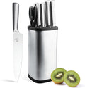 kitchen knife set,chushiji 6-Piece silver Kitchen Knife Set for Home, Anti-Rust Non-stick Stainless Steel Sharp Chef Knife Set with Universal Knife Block for Kitchen, Ergonomical Design (silver)