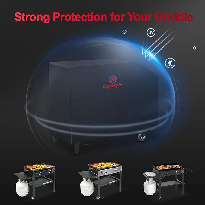 Comnova Griddle Cover for Blackstone Griddle 28 Inch - 600D Flat Top Griddle Cover for Blackstone 28" Single Shelf Griddle Heavy Duty Waterproof, Outdoor Cover for Black stone 1517, Tailgater and More
