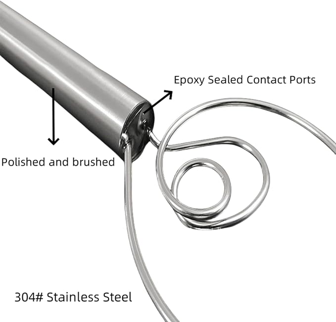 304Professional Danish Dough Whisk - Stainless Steel Bread Whisking Tool for Sourdough, Pizza Dough