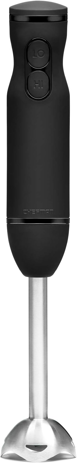 Chefman Immersion Stick Hand Blender Powerful Electric Ice Crushing 2-Speed Control Handheld Food Mixer, Purees, Smoothies, Shakes, Sauces and Soups, Black