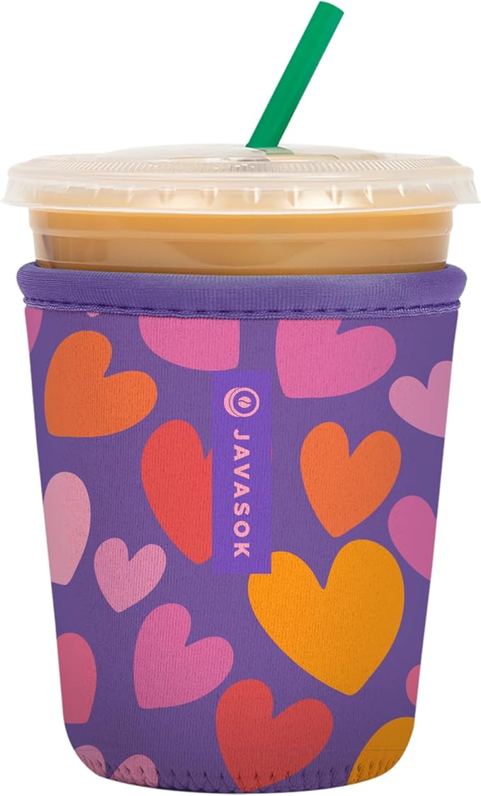 Sok It JavaSok Iced Coffee & Cold Soda Insulated Neoprene Cup Sleeve (Hearty Hues, Small: 16-20oz)