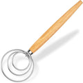 Maxjoy Danish Dough Whisk Wooden Dutch Bread Mixer with Stainless Steel Hook for Sourdough Baking Hand Tool