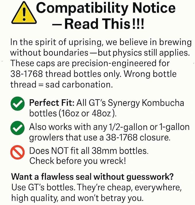 Kombucha.com Carbo-Caps: The Swingtop Slayer and Ultimate Carbonation System for Craft Beer & Kombucha Home Brewing. Viva La Revolución! (35 psi (Medium Carbonation), 2 Carbo-Caps + PRVs)
