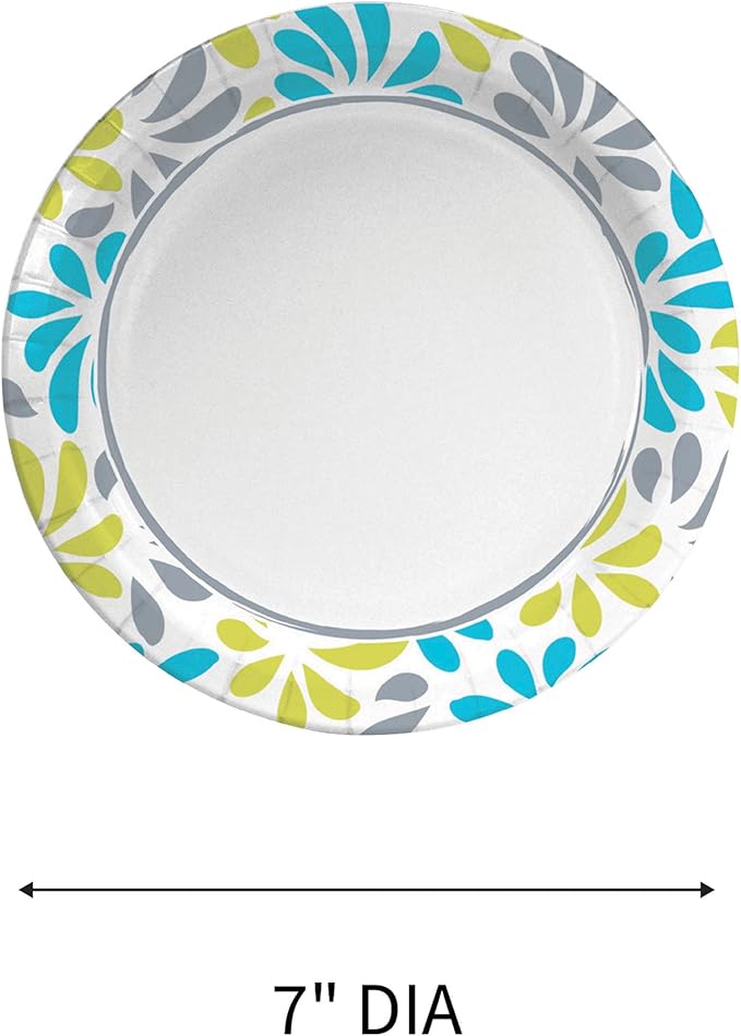 Genuine Joe Printed Paper Plates, 7" (Pack of 125)