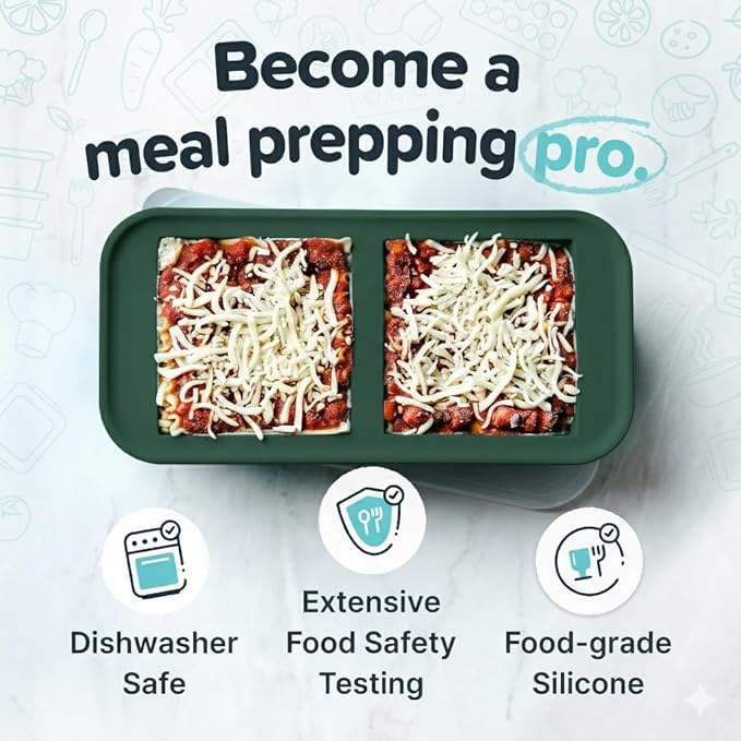 Souper Cubes 2 Cup Silicone Freezer Tray with Lid, Perfect for Storing Lasagna, Leftovers, Sauces, Portioned Meals and More, Silicone Freezer Mold for Meal Prepping - Kale - 1-Pack