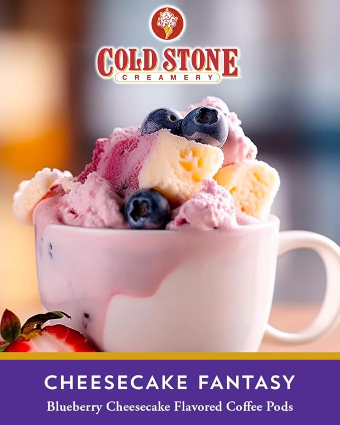 Cold Stone Creamery Beverages Cheesecake Fantasy Ice Cream Flavored Coffee Pods, Compatible with K Cup Brewers Including 2.0, 40 Count