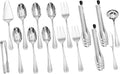 KINGSTONE 16 Piece Teardrop Serving Utensils Set, 18/10 Stainless Steel Serving Utensils, Slotted Spoons, Forks, Tongs, Cake Server, Butter Knife for Buffet, Catering, Wedding, Party
