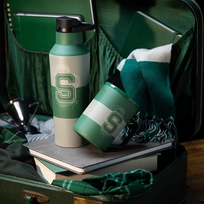 Corkcicle Harry Potter Coffee Mug - Stainless Steel Insulated Cup With Lid For Tea & Coffee - Non-Slip Silicone Base - Durable Travel Mug - Dishwasher Safe - BPA Free - Easy Grip - 16 oz - Slytherin