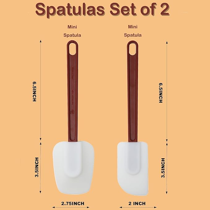 Silicone Spatulas Heat Resistant.Commercial Spatula for Cooking.Heavy Duty Rubber Spatulas.Silicone Spatula Set of 2 (10 inch)