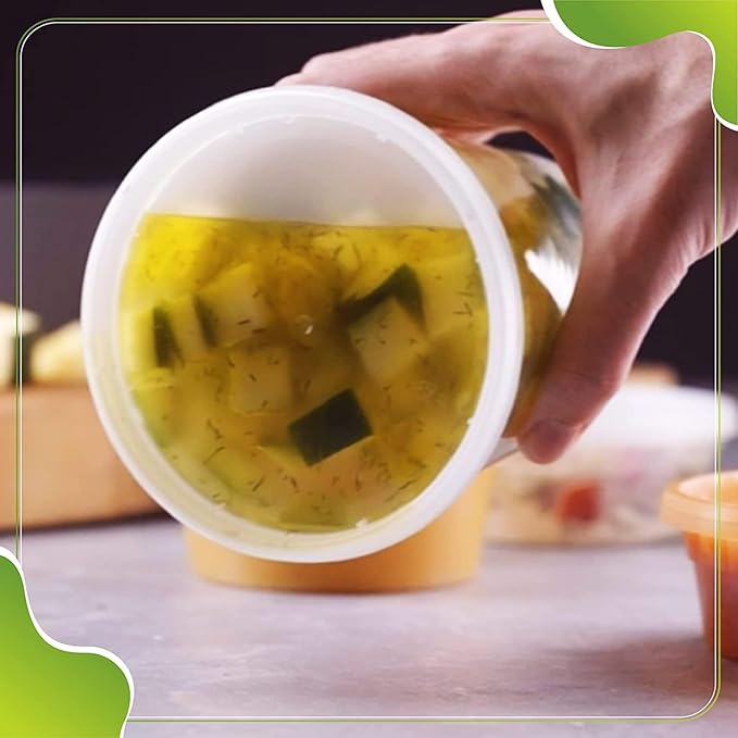 Deli Containers with Lids Leakproof - 240 Pack BPA-Free Plastic Microwaveable Clear Food Storage Container Premium Heavy-Duty Quality, Freezer & Dishwasher Safe (32oz 240 Sets)