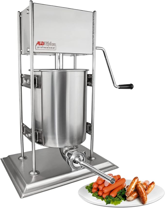 ALDKitchen Sausage Stuffer | Manual Control | 5L / 7L / 10L | Vertical Sausage Machine (10L)