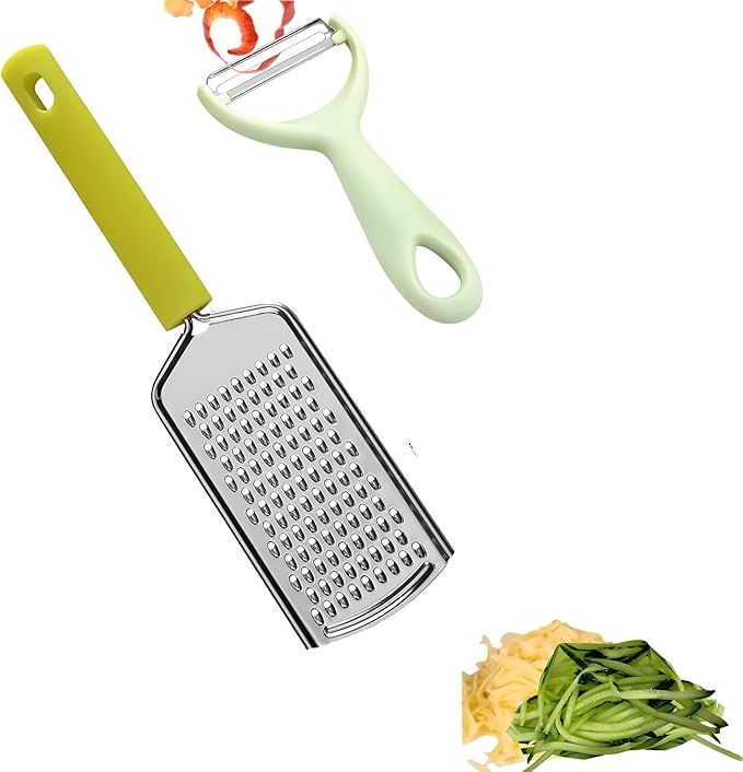 Apple Peeler:Pear Fruit Vegetable Peeler,Manual peeler for Peeling Apples, Pears, Cucumber;Garlic Carrot Potato Cheese Zester Grater, Essential Kitchen Tool(2-Pack) (light green)
