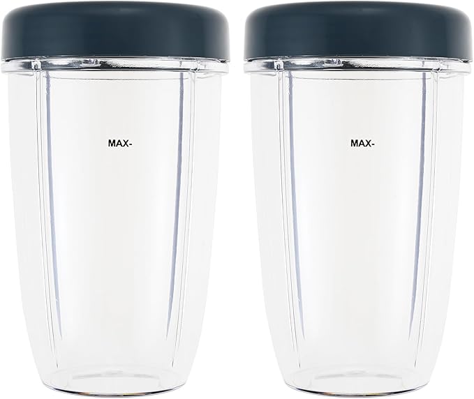 Blender Cups Replacement for Nutribullet Blender 24oz Cups with Lid, Compatible with Nutribullet 600W/900W Blenders (2 Pack)