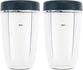 Blender Cups Replacement for Nutribullet Blender 24oz Cups with Lid, Compatible with Nutribullet 600W/900W Blenders (2 Pack)