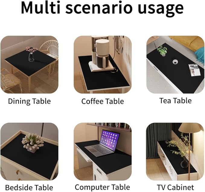 Table Pads for Dining Room Table for Dining Room Table - Can Be Used On Both Sides Waterproof and Easy to Clean Good Flatness Used for Dining Table(Black+Gray 46x72)