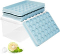 Ice Cube Trays with Lid and Bin, 1.0 IN Small Round Ice Cube Mold for Freezer - Easy Release Stackable Ice Ball Maker for Cocktail, Whiskey and Drinks,BPA-Free(1.0in/70 balls&box)