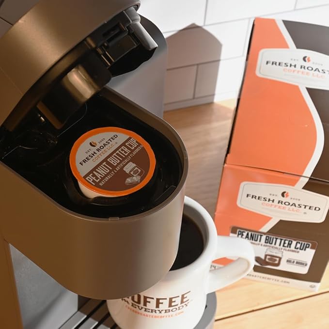 Fresh Roasted Coffee, Peanut Butter Cup, Flavored Coffee Pods, 72 Count