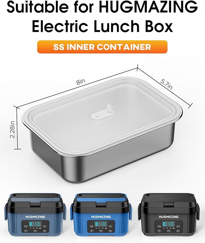 Cordless Electric Lunch Box 1100ML Stainless Steel Container