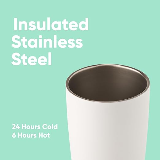 Owala SmoothSip Insulated Stainless Steel Coffee Tumbler, Reusable Iced Cup, Hot Coffee Travel Mug, BPA Free 20 oz, Gray (Cloudscape) (Pack of 8)
