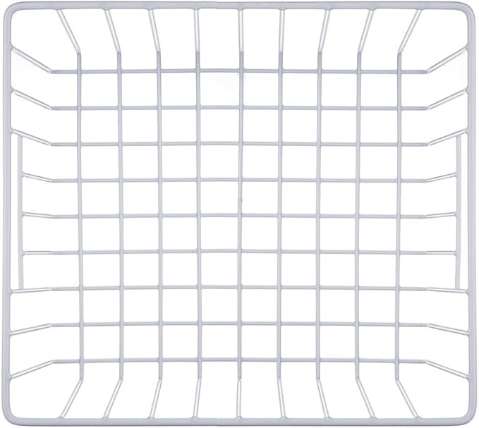 SANNO Freezer Baskests Organizer Bins, Freezer Wire Storage Basket Refrigerator Storage Baskets Bins Organizer with Built-in Handles for Cabinets, Pantry, Closets, Bedrooms - Set of 2 White
