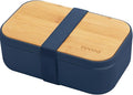 Bento Box for Adult Lunch Containers with Utensils for Men/Women Blue - Natural Bamboo Lid, Chopsticks, Microwave Safe, Dishwasher Safe, Bpa Free, Gifts for Women, Cute, Small